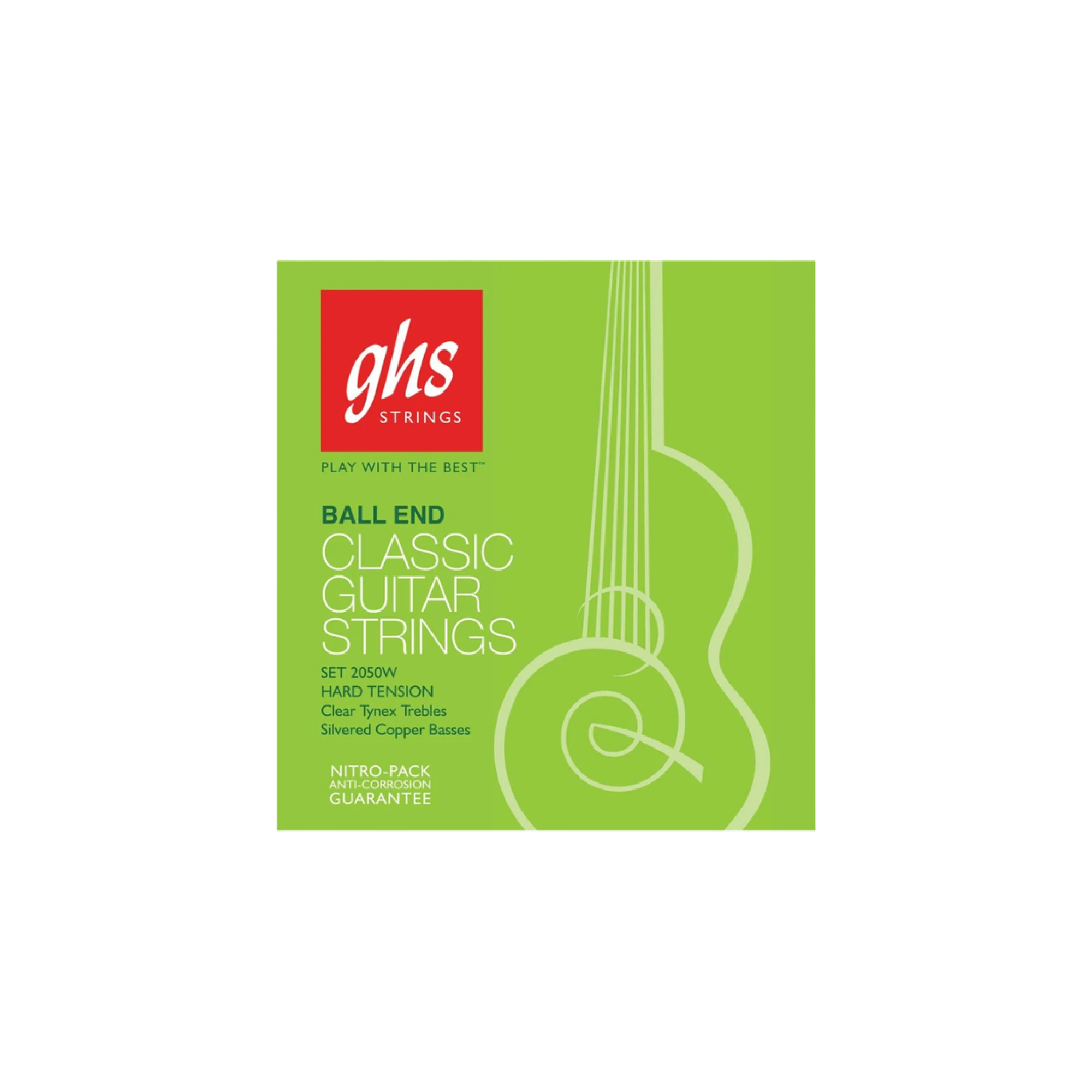 GHS 2050W Classic Guitar Strings Hard Tension Ball End Regular view 1