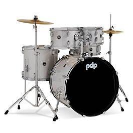 PDP CENTERstage 5-Piece Complete Drum Kit 22", Diamond White Sparkle (Hardware, Cymbals & Throne) view 2