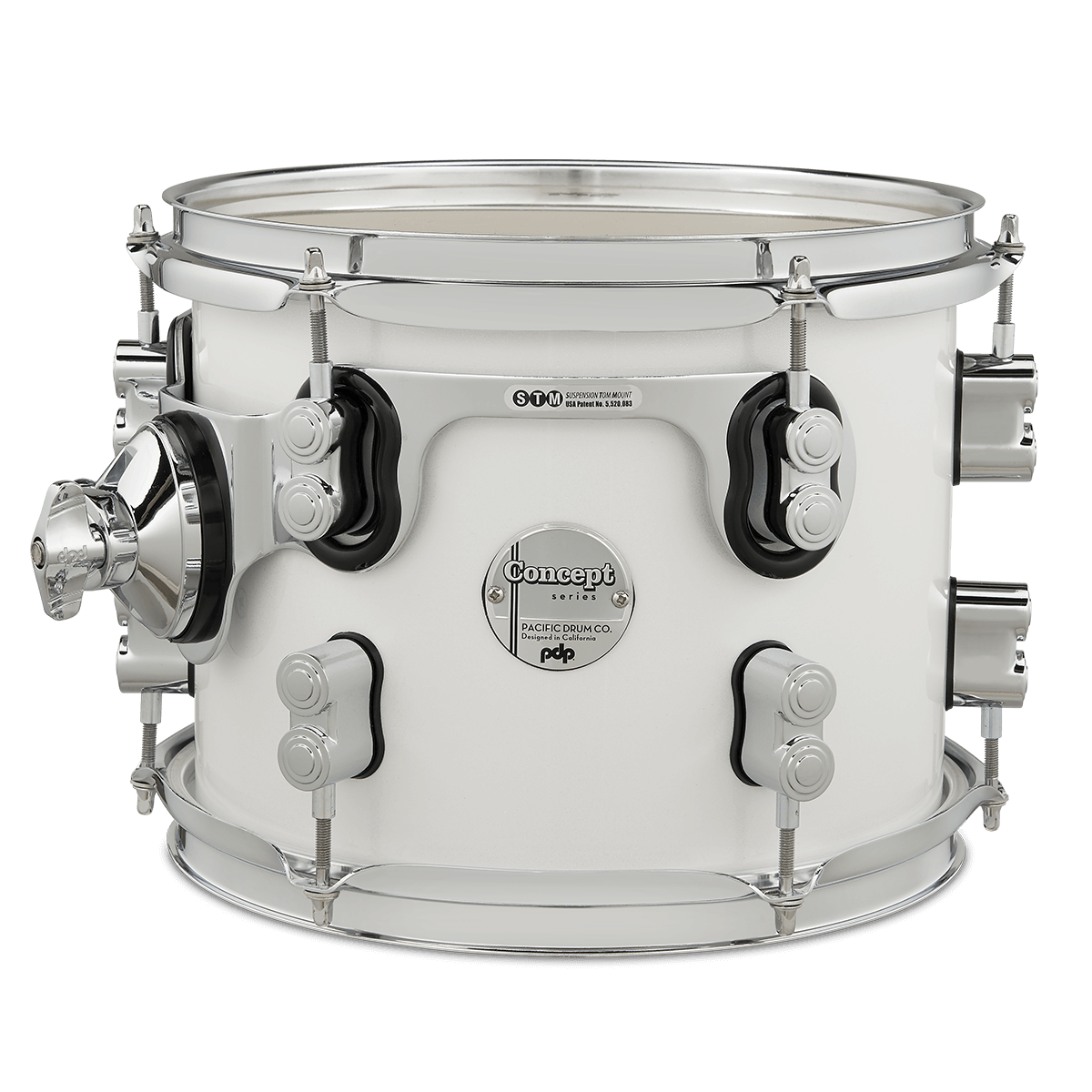 PDP Concept Maple 5-Piece Shell Pack 22", Pearlescent White, Chrome Hardware view 1