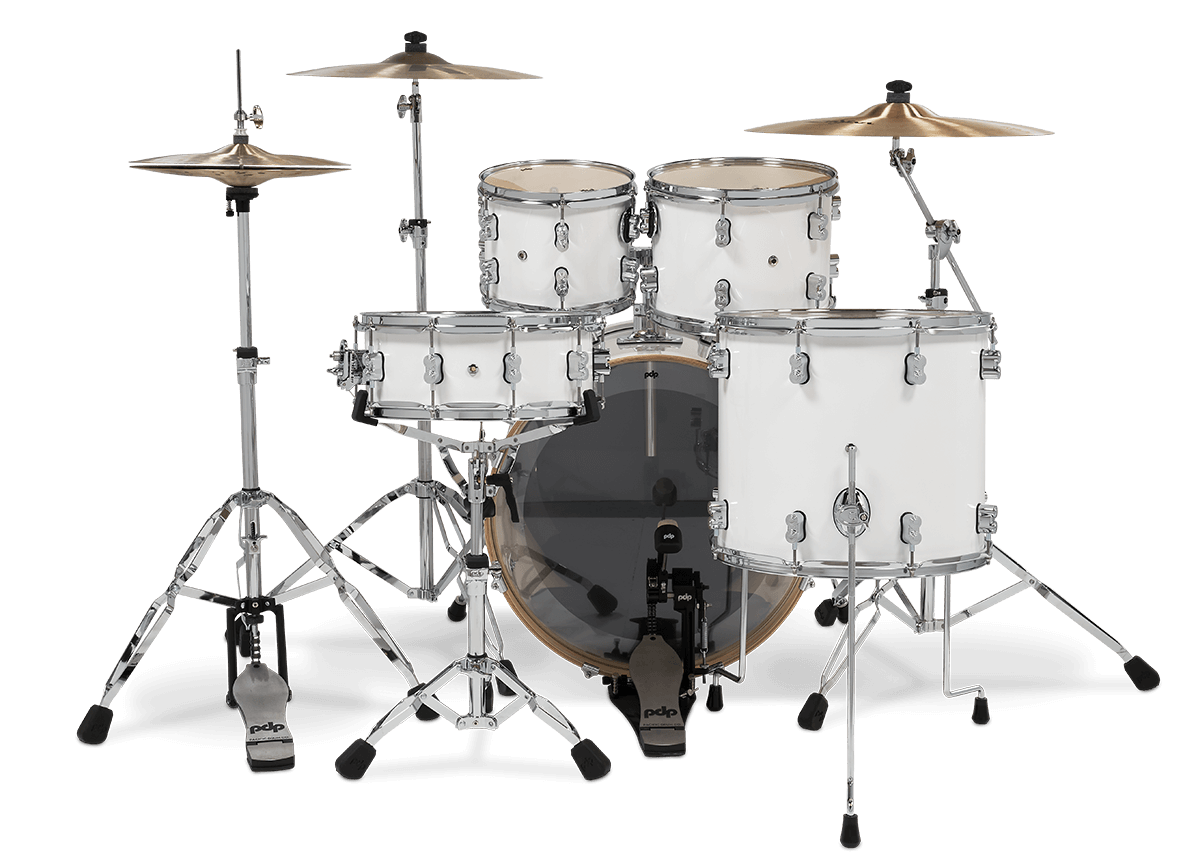 PDP Concept Maple 5-Piece Shell Pack 22", Pearlescent White, Chrome Hardware view 5