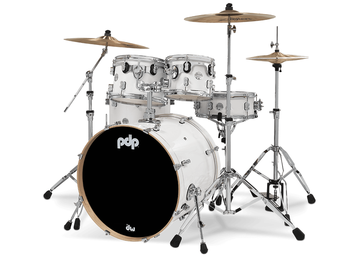 PDP Concept Maple 5-Piece Shell Pack 22", Pearlescent White, Chrome Hardware view 6