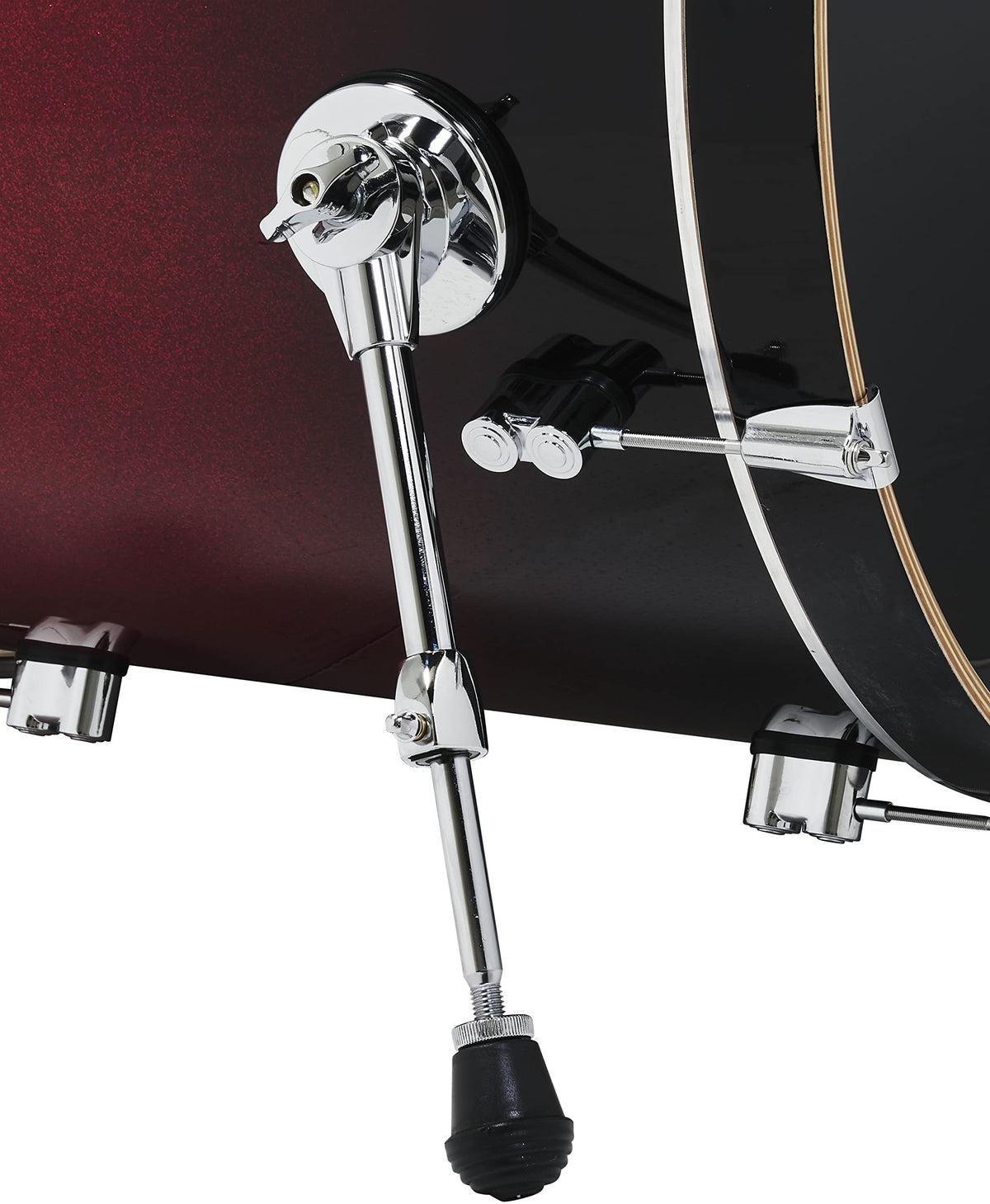 PDP Concept Maple 5-Piece Shell Pack 22", Red-to-Black Fade, Chrome Hardware view 3