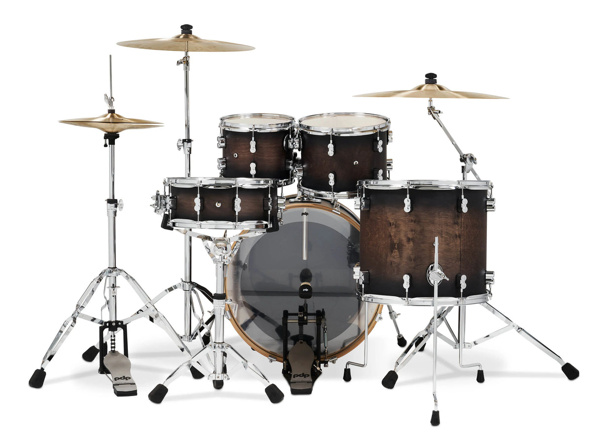 PDP Concept Maple 5-Piece Shell Pack 22", Satin Charcoal Burst, Chrome Hardware view 3