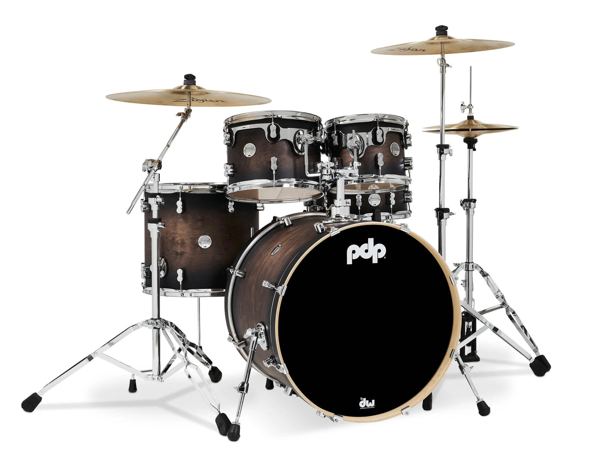 PDP Concept Maple 5-Piece Shell Pack 22", Satin Charcoal Burst, Chrome Hardware view 2