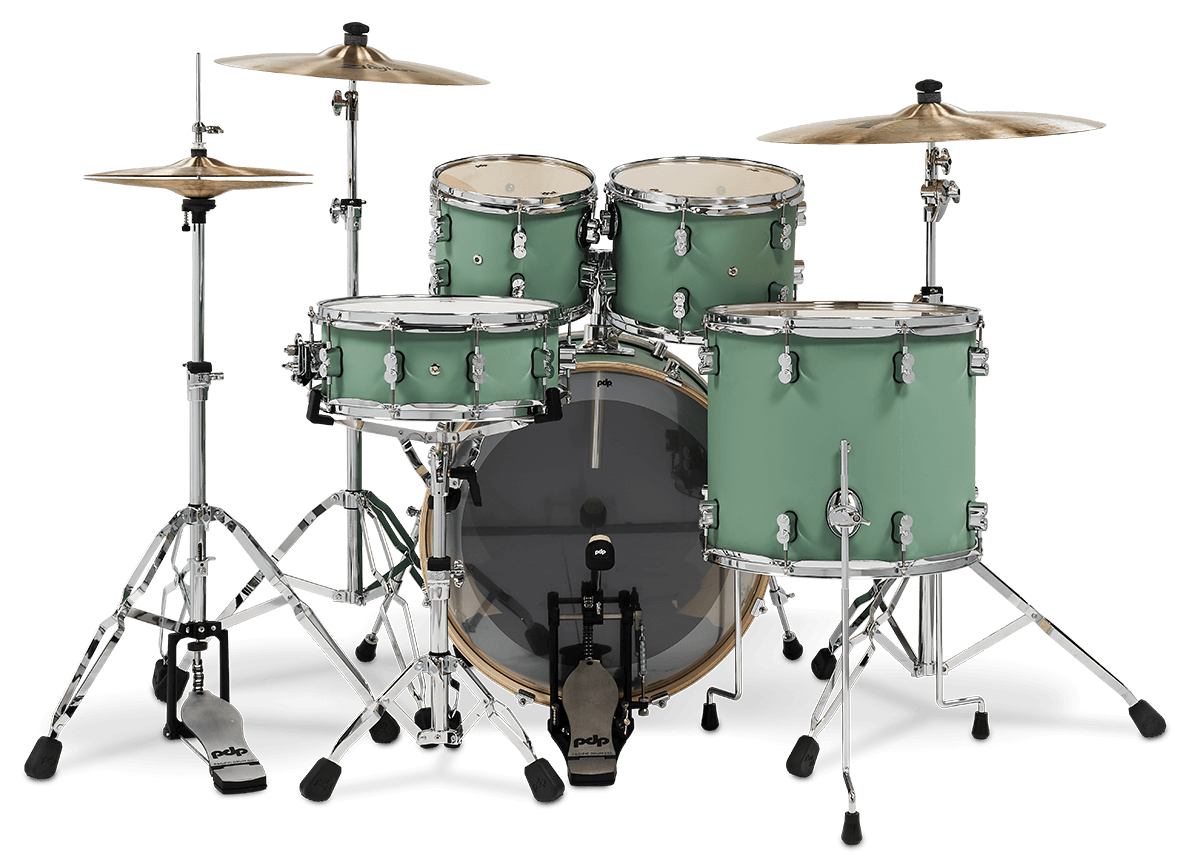 PDP Concept Maple 5-Piece Shell Pack 22", Satin Seafoam, Chrome Hardware view 7
