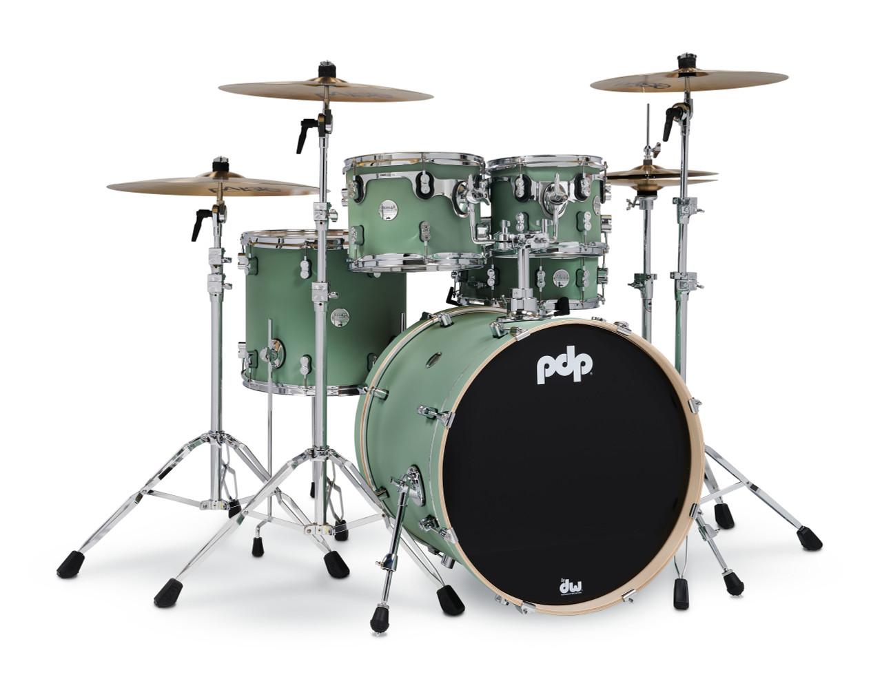 PDP Concept Maple 5-Piece Shell Pack 22", Satin Seafoam, Chrome Hardware view 4