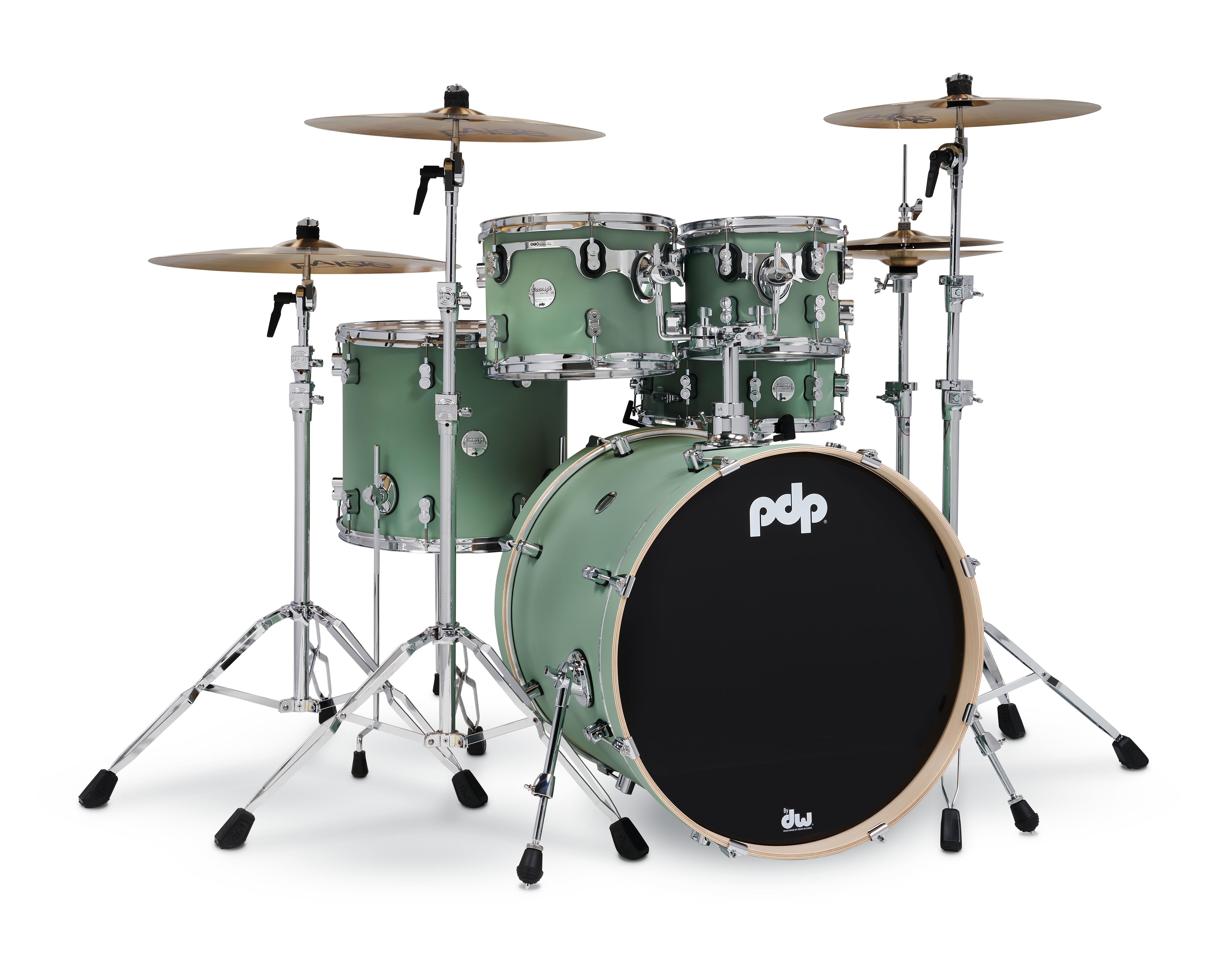PDP Concept Maple 5-Piece Shell Pack 22", Satin Seafoam, Chrome Hardware view 5