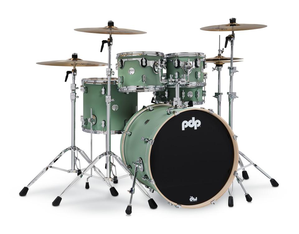 PDP Concept Maple 5-Piece Shell Pack 22", Satin Seafoam, Chrome Hardware view 6