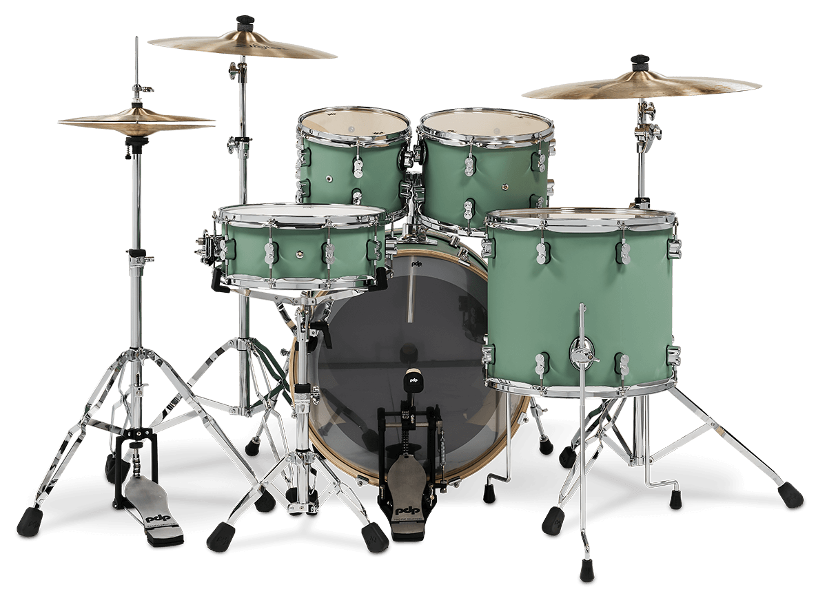 PDP Concept Maple 5-Piece Shell Pack 22", Satin Seafoam, Chrome Hardware view 2