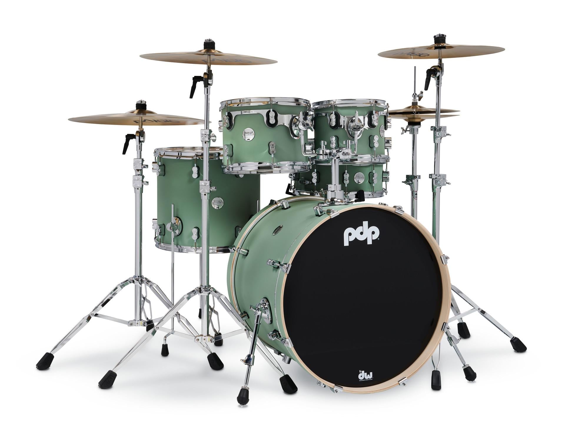 PDP Concept Maple 5-Piece Shell Pack 22", Satin Seafoam, Chrome Hardware view 1