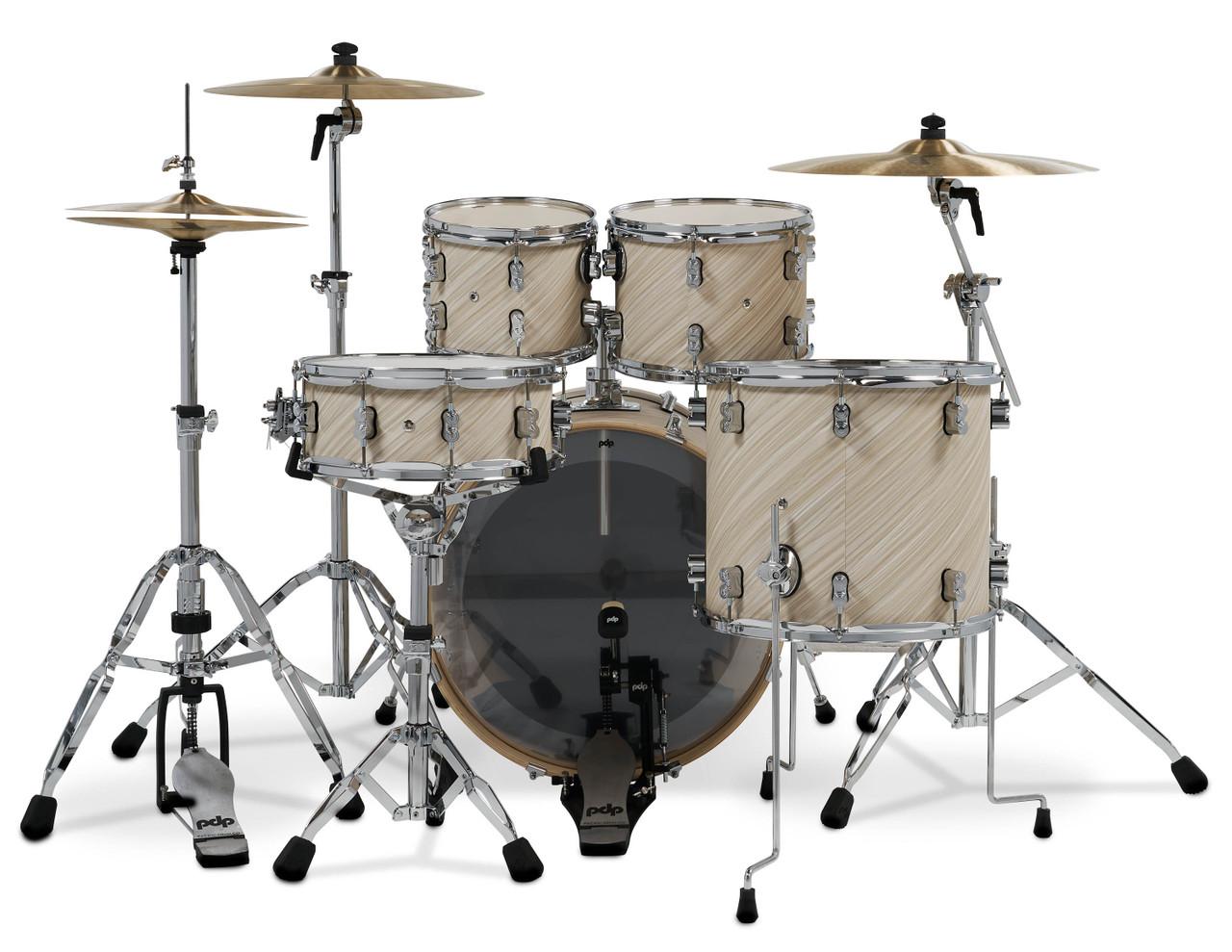 PDP Concept Maple 5-Piece Shell Pack 22", Twisted Ivory, Chrome Hardware view 3