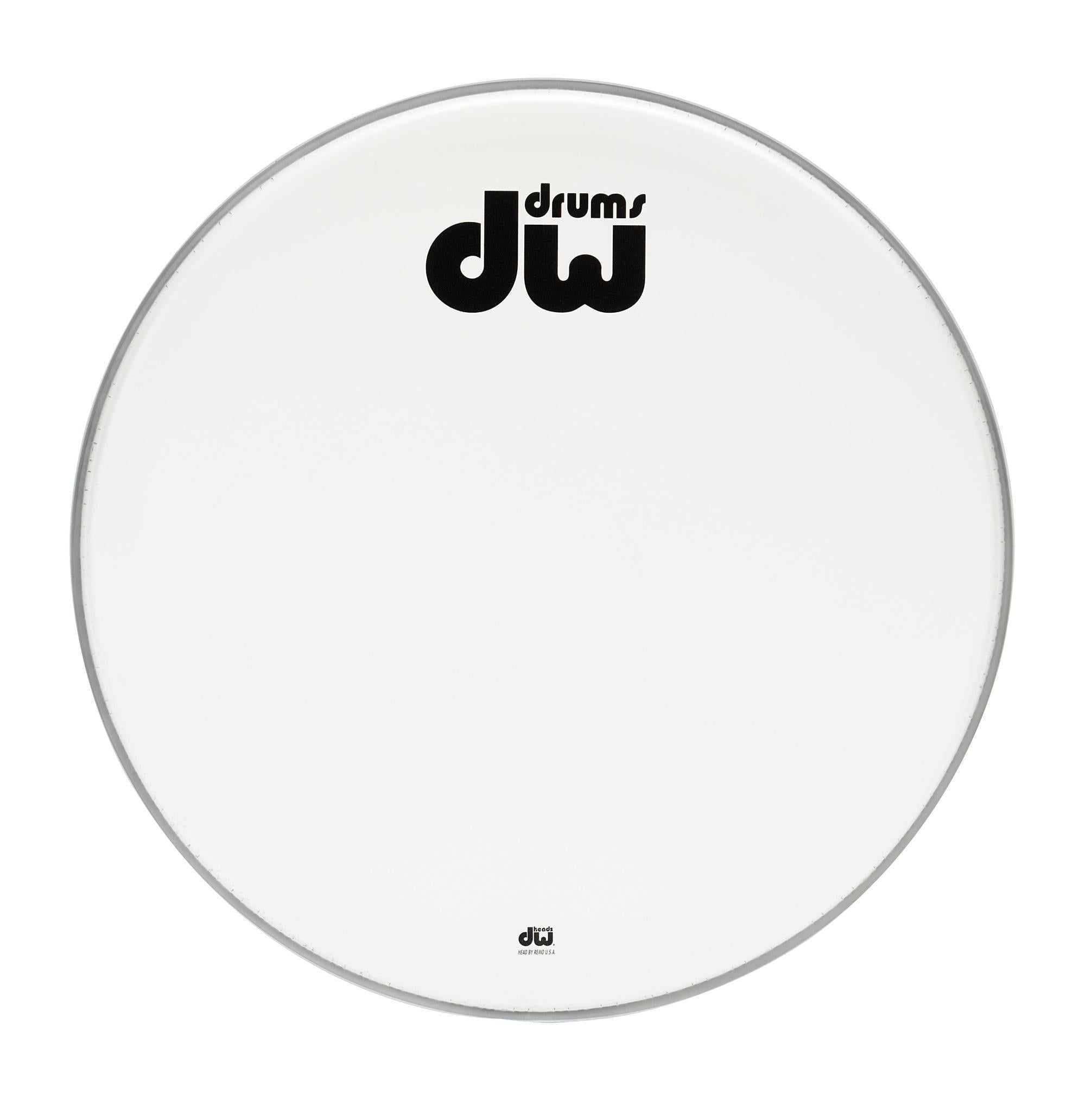 DW 22" Texture Coated Bass Drum Head, White, Non-Vented view 2
