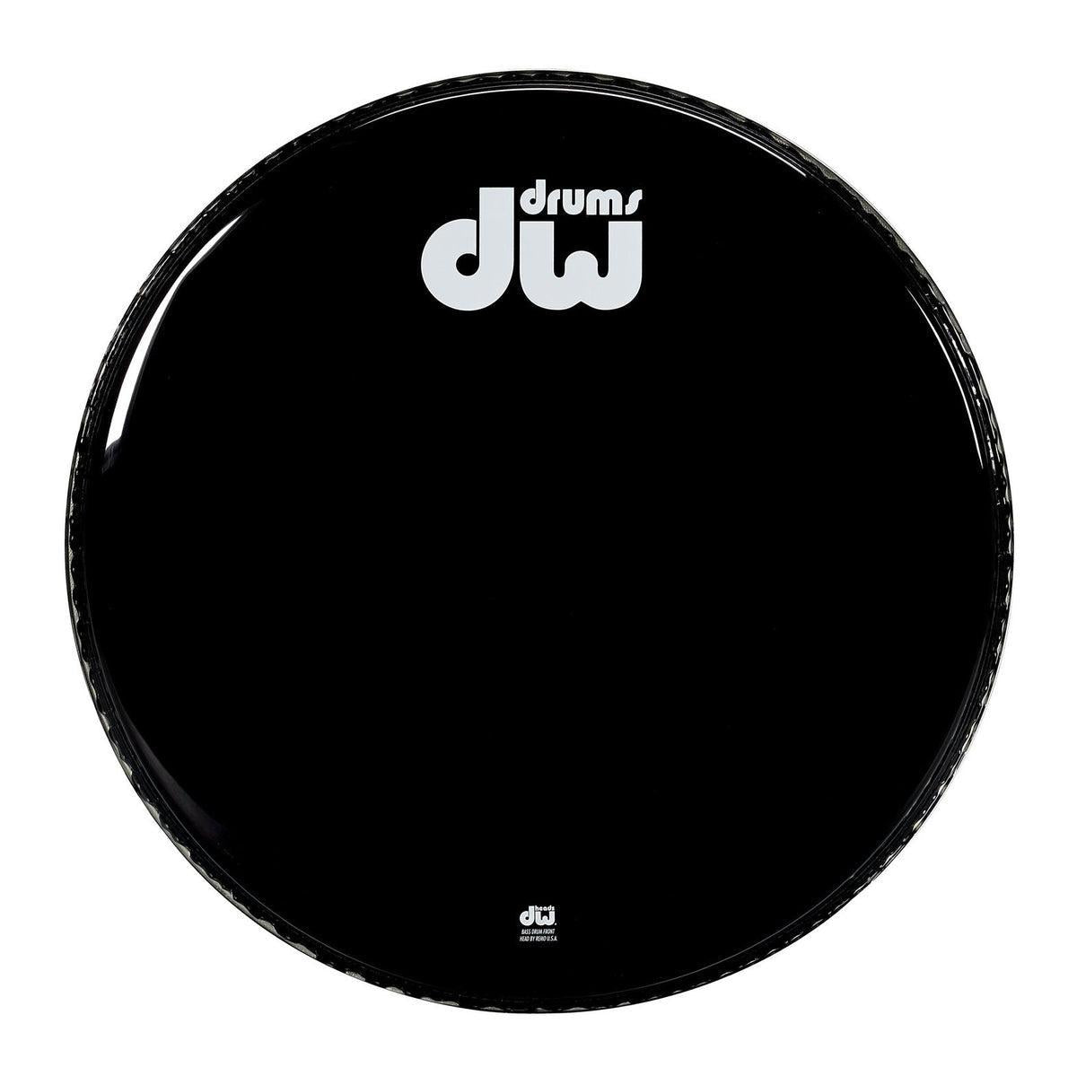 DW 22" Gloss Black Bass Drum Head, Non-Vented view 2