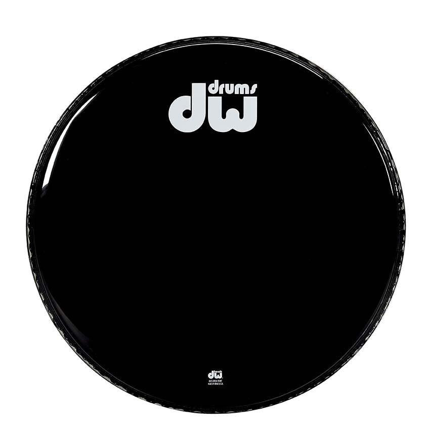 DW 24" Gloss Black Bass Drum Head, Non-Vented view 2