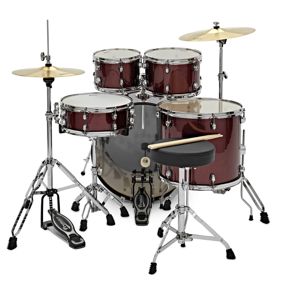 Premier Revolution 20" 5pc Drum Kit, Red Sparkle view 2